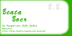 beata boer business card